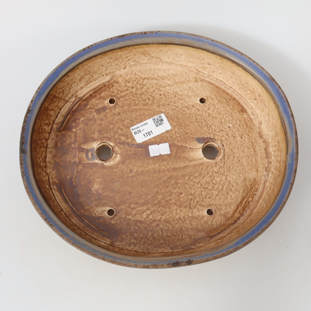 Bonsaischale aus Keramik 26,5 x 24 x 5,5 cm, Farbe blau