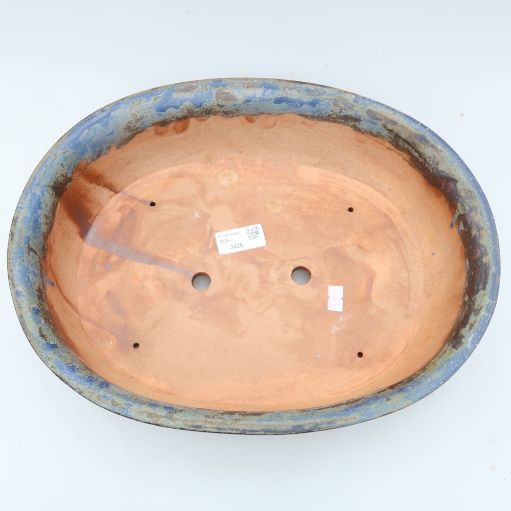 Keramik-Bonsai-Schale 36 x 28 x 8,5 cm, Farbe: braun-blau