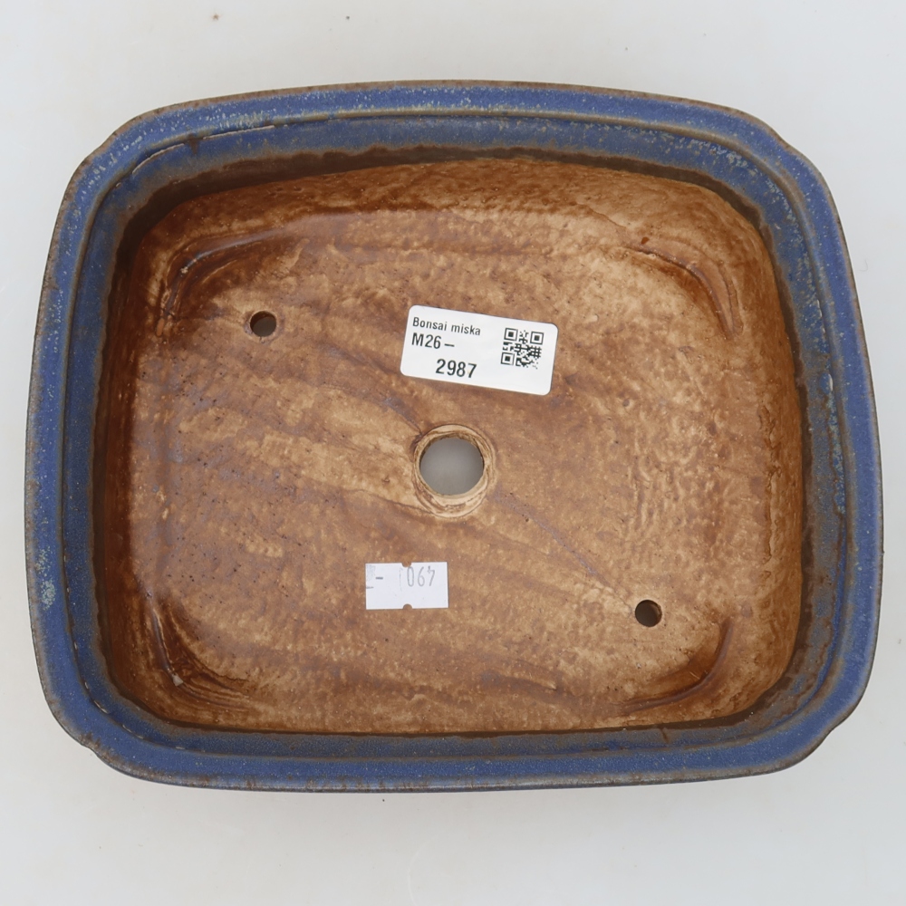 Keramik-Bonsai-Schale 20 x 17,5 x 6 cm, Farbe: Blau
