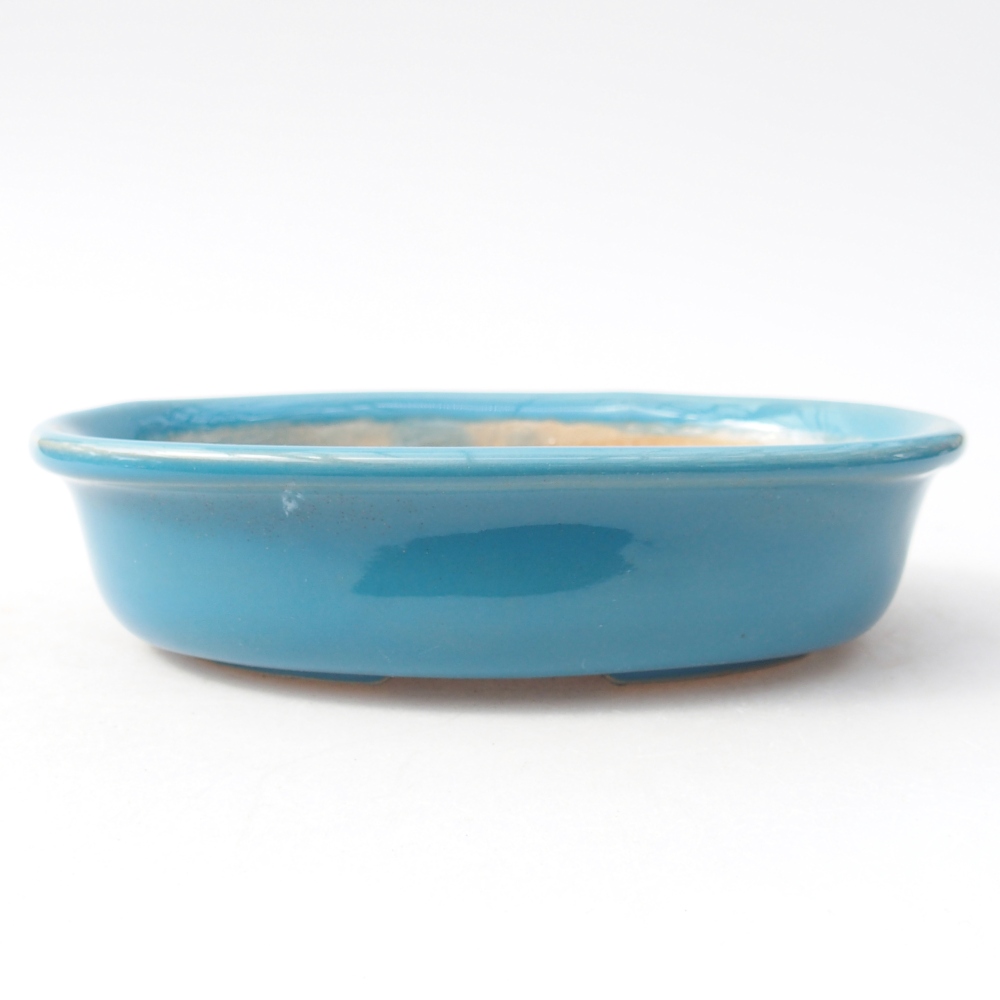 Bonsaischale aus Keramik 14,5 x 10,5 x 3,5 cm, Farbe blau