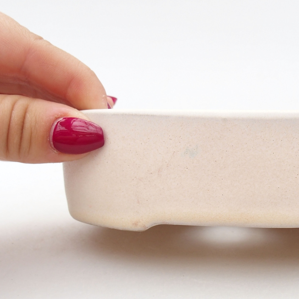 Keramik-Bonsaischale  12,5 x 10 x 3,5 cm, Farbe beige