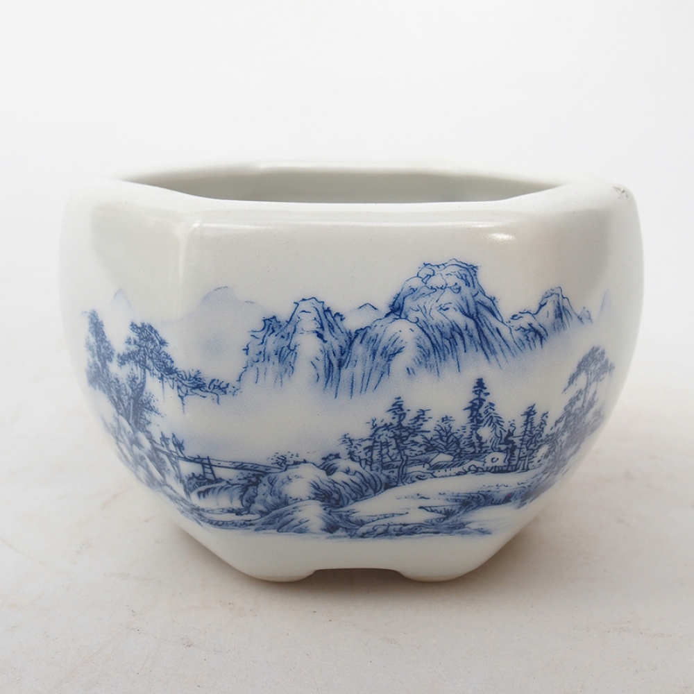 Keramik-Bonsaischale 10 x 9 x 6 cm, Farbe Weiß