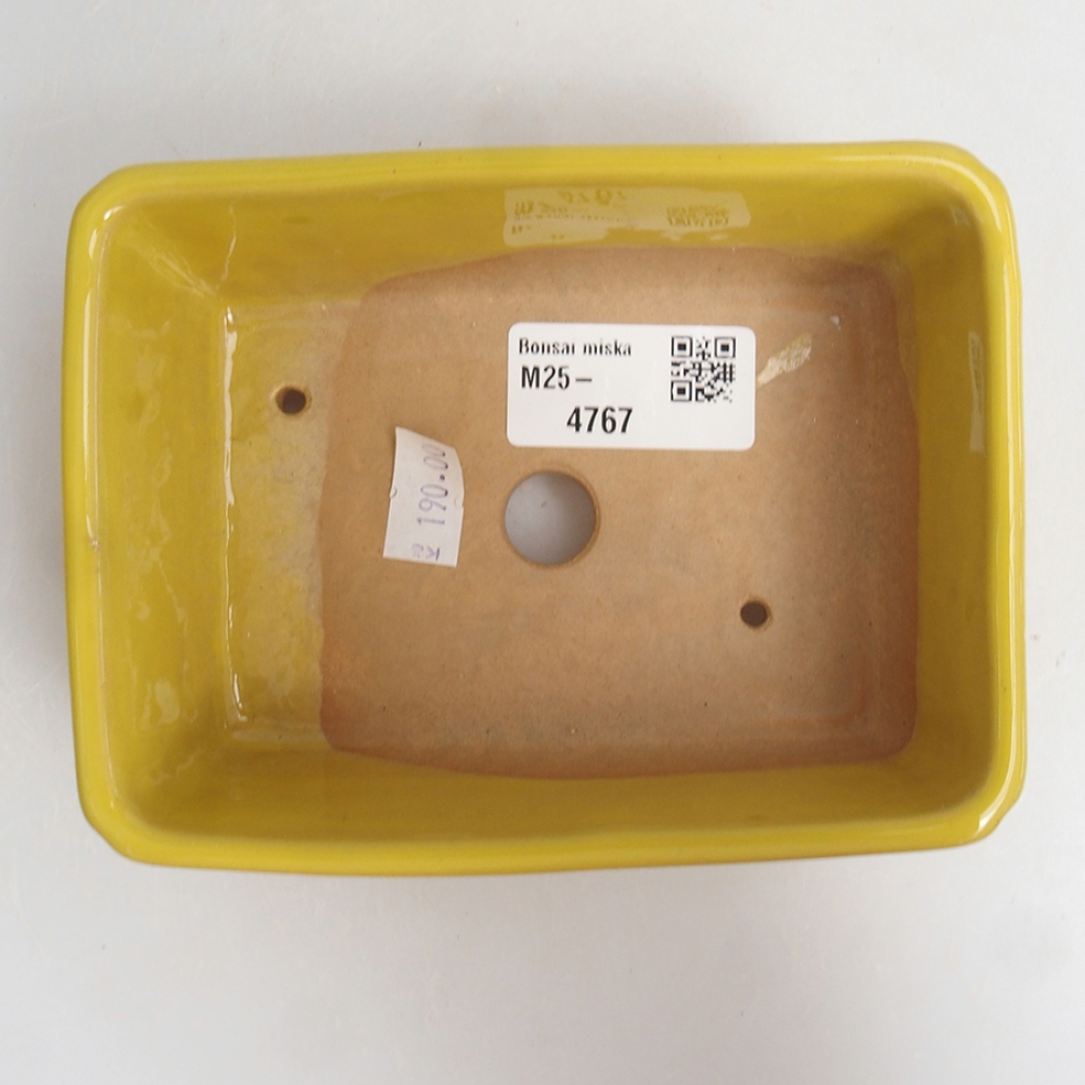 Keramik-Bonsaischale 13 x 10 x 5 cm, Farbe Gelb