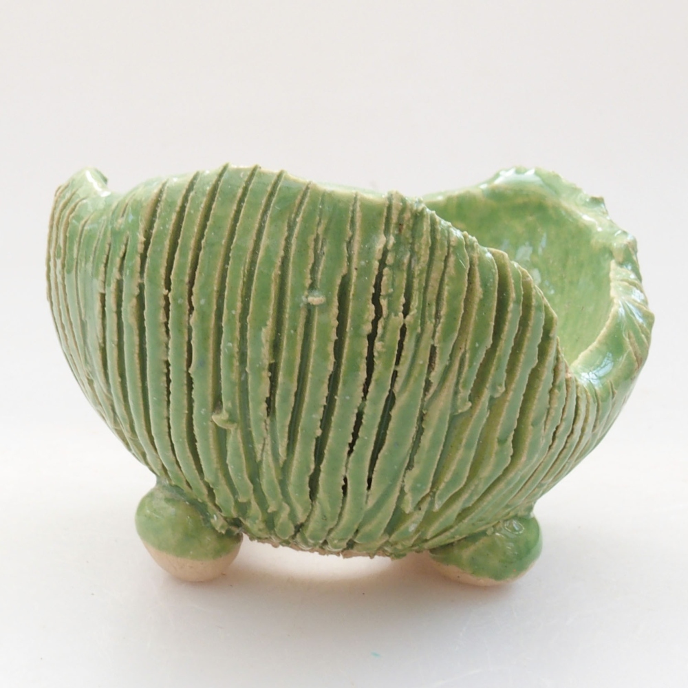 Keramikschale 7,5 x 7,5 x 5,5 cm, Farbe grün