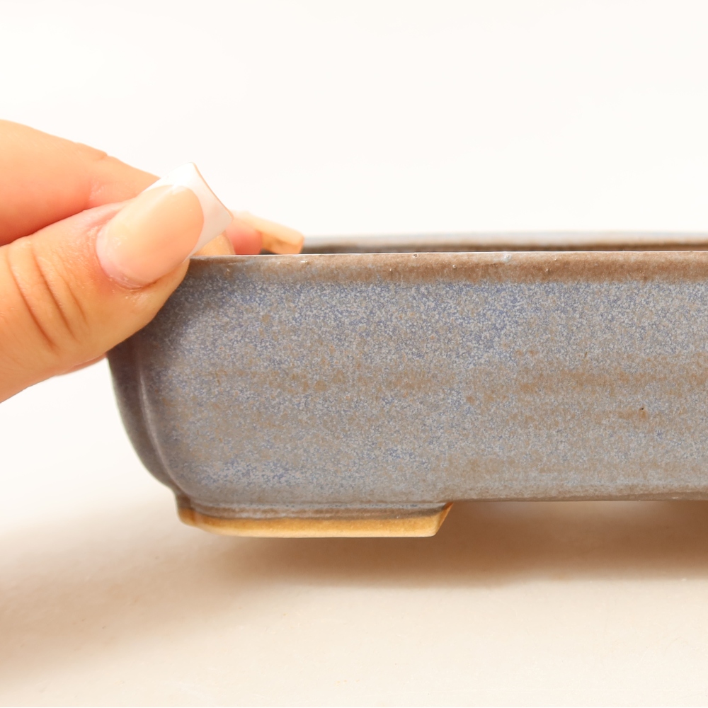 Bonsaischale aus Keramik 17,5 x 14 x 5 cm, Farbe blau
