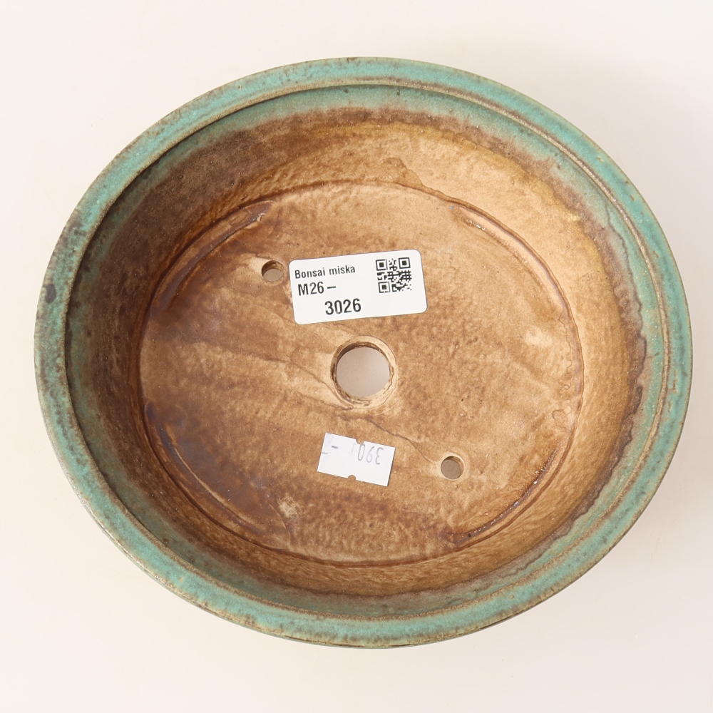 Keramik-Bonsai-Schale 17,5 x 16,5 x 4,5 cm, Farbe: grün