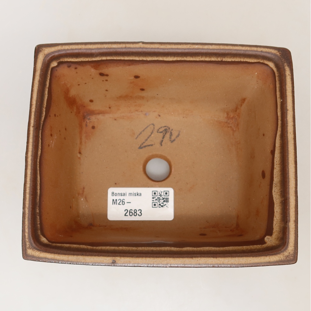 Keramikschale  14,5 x 12,5 x 7 cm, Farbe: braun