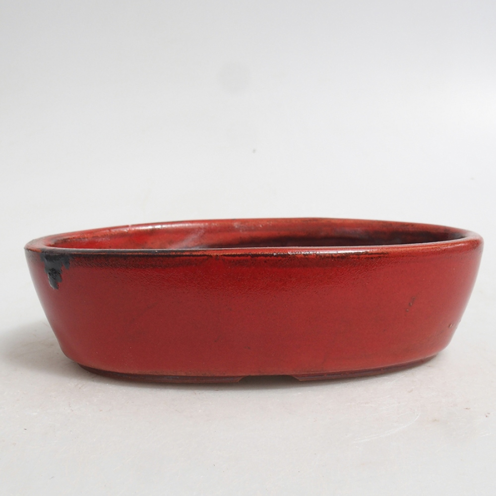 Keramik-Bonsaischale 15 x 9,5 x 4 cm, Farbe Rot