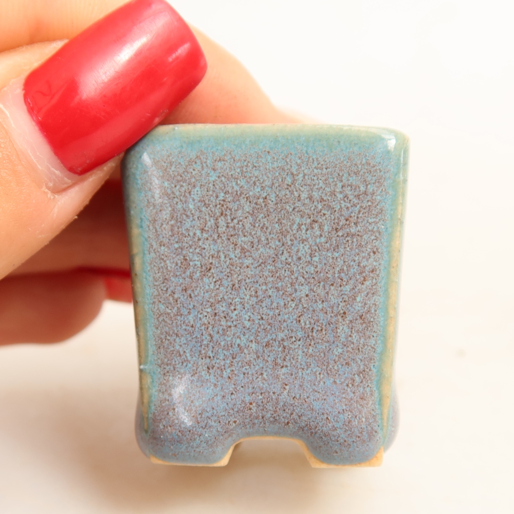 Keramik-Bonsai-Schale, 3 x 3 x 3,5 cm, Farbe: grau