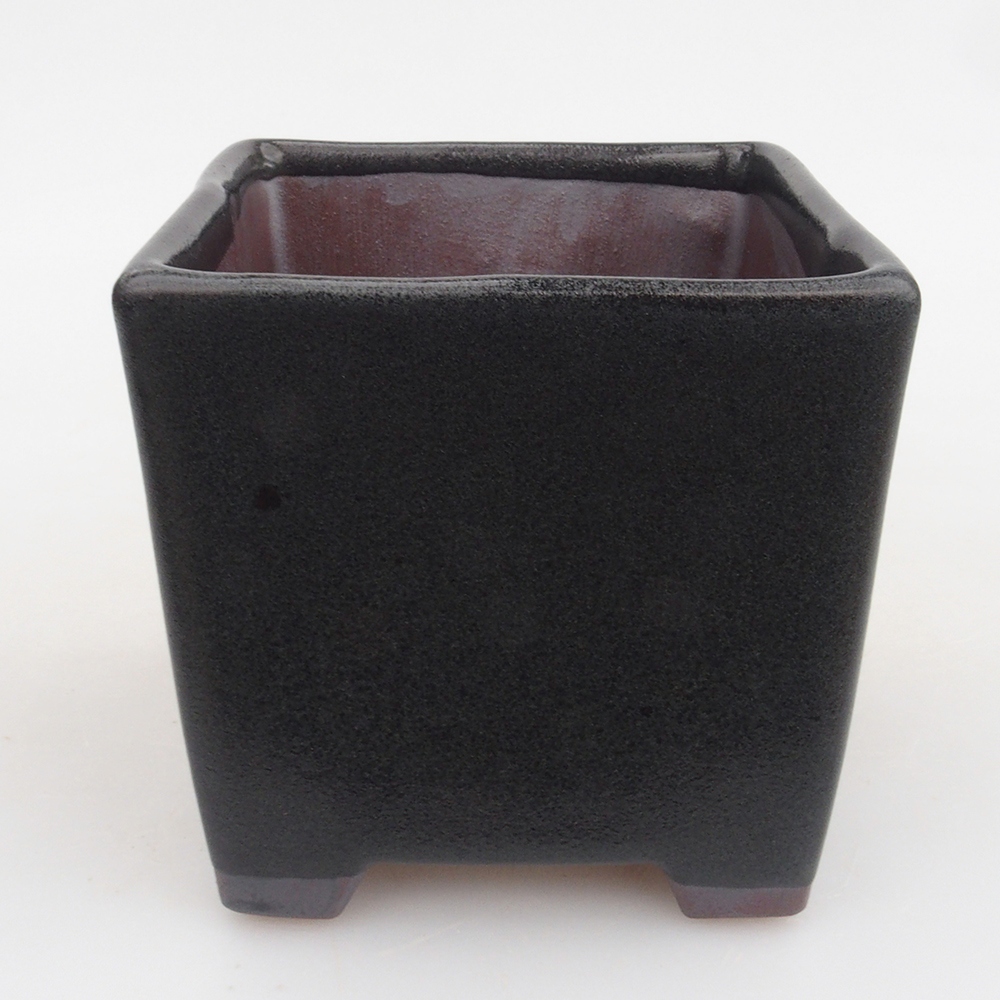 Keramik-Bonsaischale 8,5 x 8,5 x 8,5 cm, Farbe grau