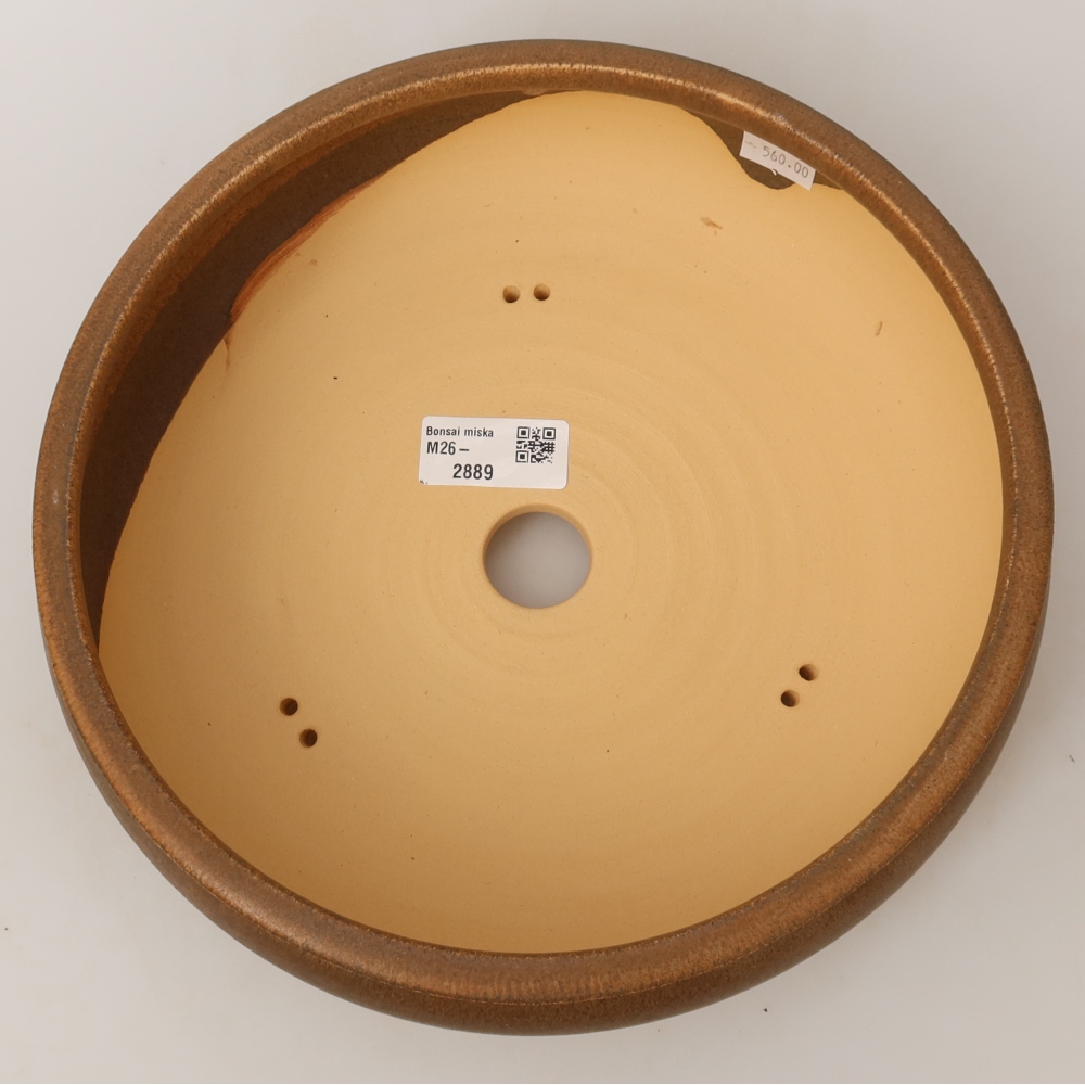 Keramik-Bonsai-Schale, 24 x 24 x 7,5 cm, Farbe: braun