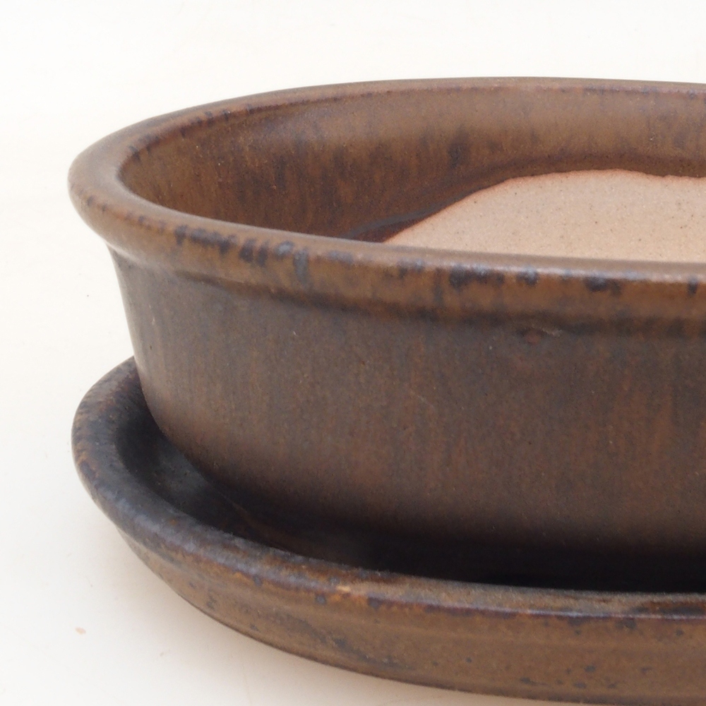 Bonsai-Schale + Untertasse H04 – Braun