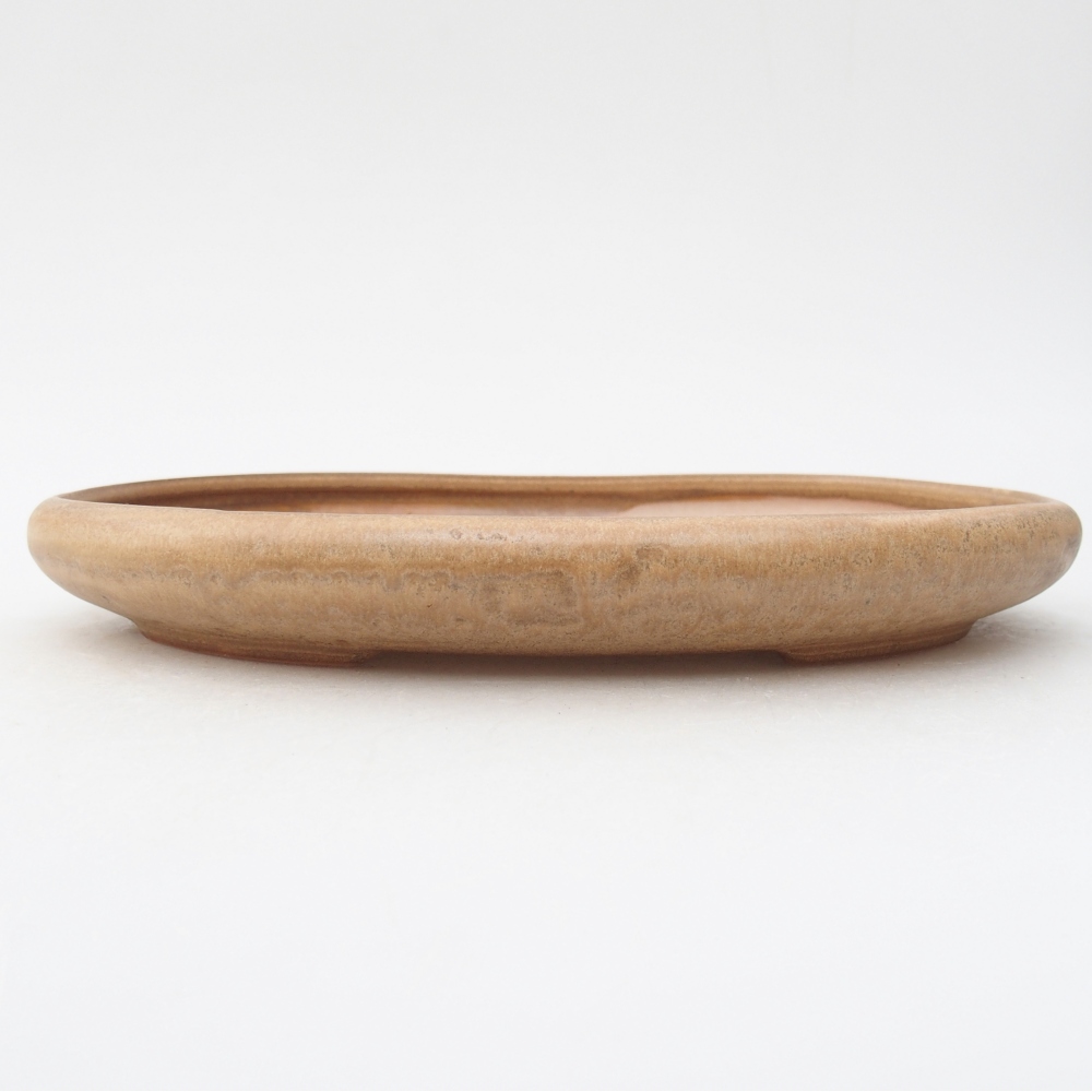 Bonsaischale aus Keramik 22,5 x 16,5 x 3 cm, Farbe beige