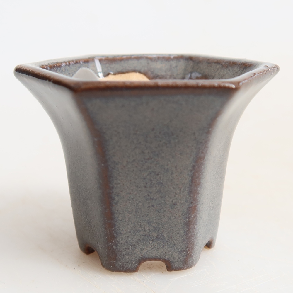Keramik-Bonsai-Schale 4,5 x 4 x 3,5 cm, Farbe: Grau