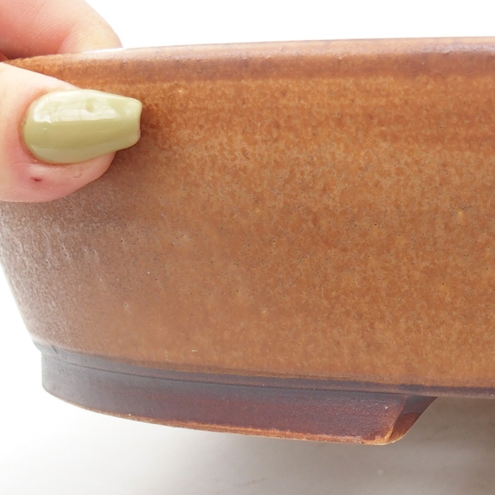 Keramik-Bonsaischale 24 x 28 x 6  cm, Farbe braun
