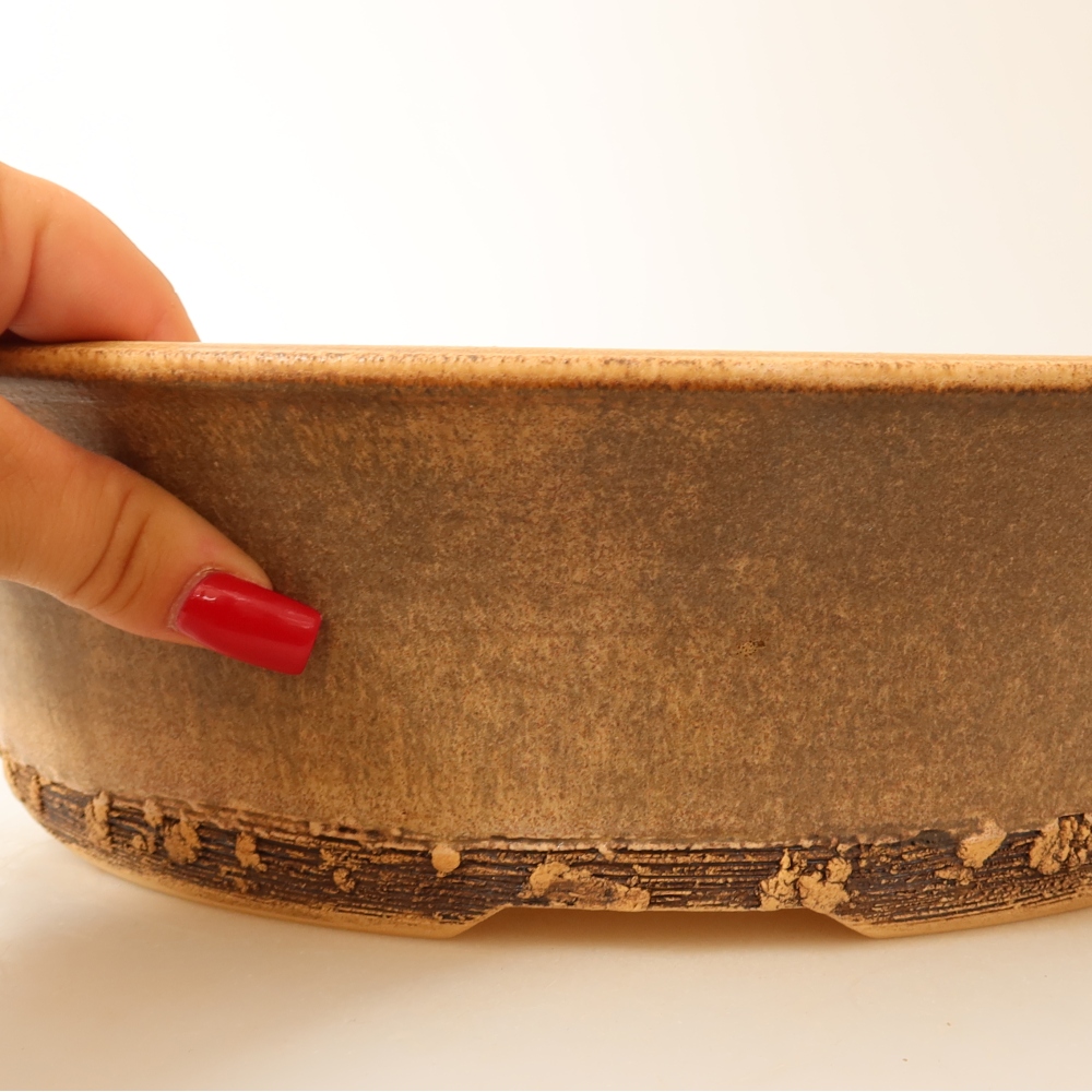 Keramik-Bonsai-Schale 33 x 33 x 9 cm, Farbe: braun – NUR PERSÖNLICHE ABHOLUNG oder Palettenversand