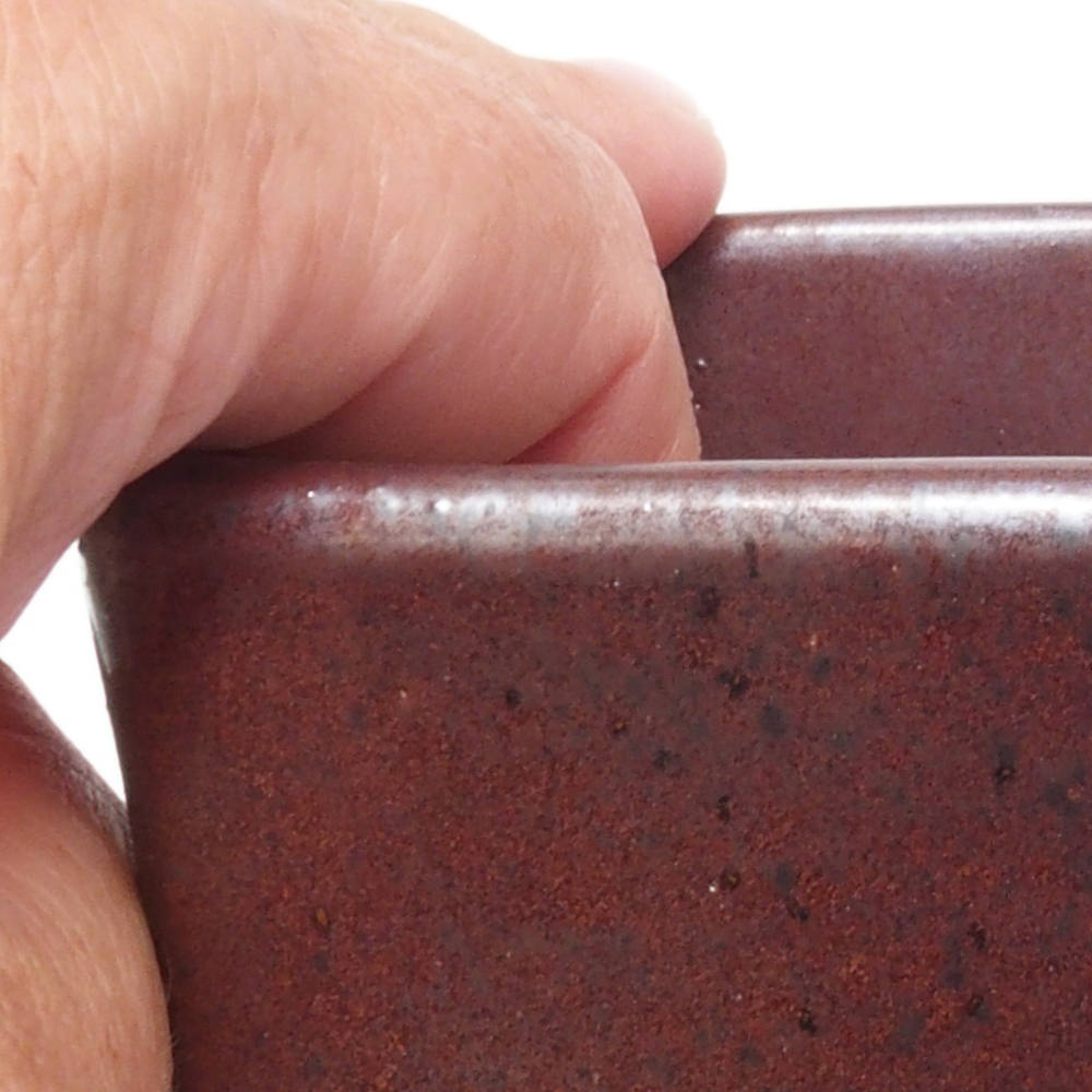 Keramik-Bonsaischale 8,5 x 8,5 x 11 cm, Farbe braun