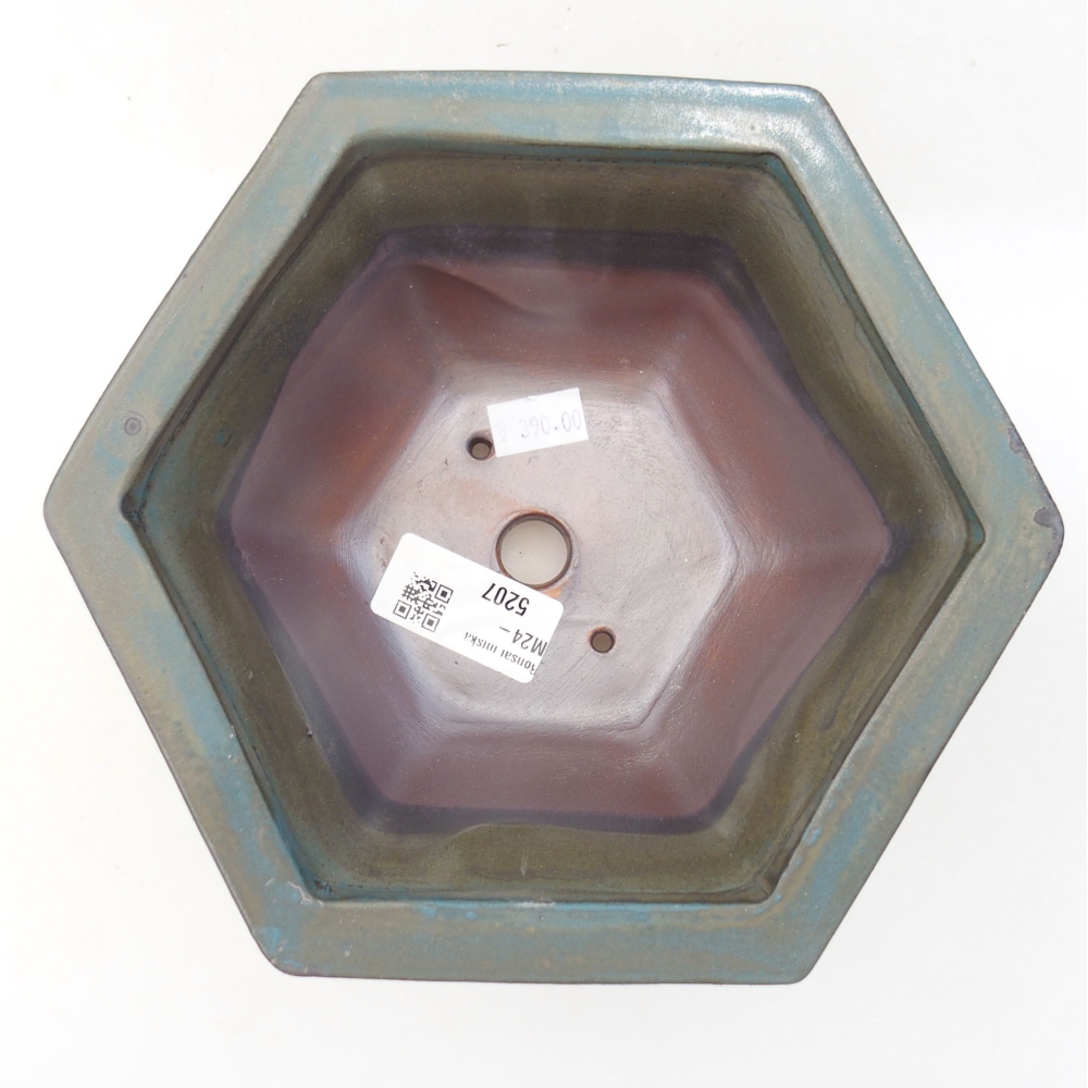 Keramik-Bonsaischale 18,5 x 16,5 x 9 cm, Farbe blau