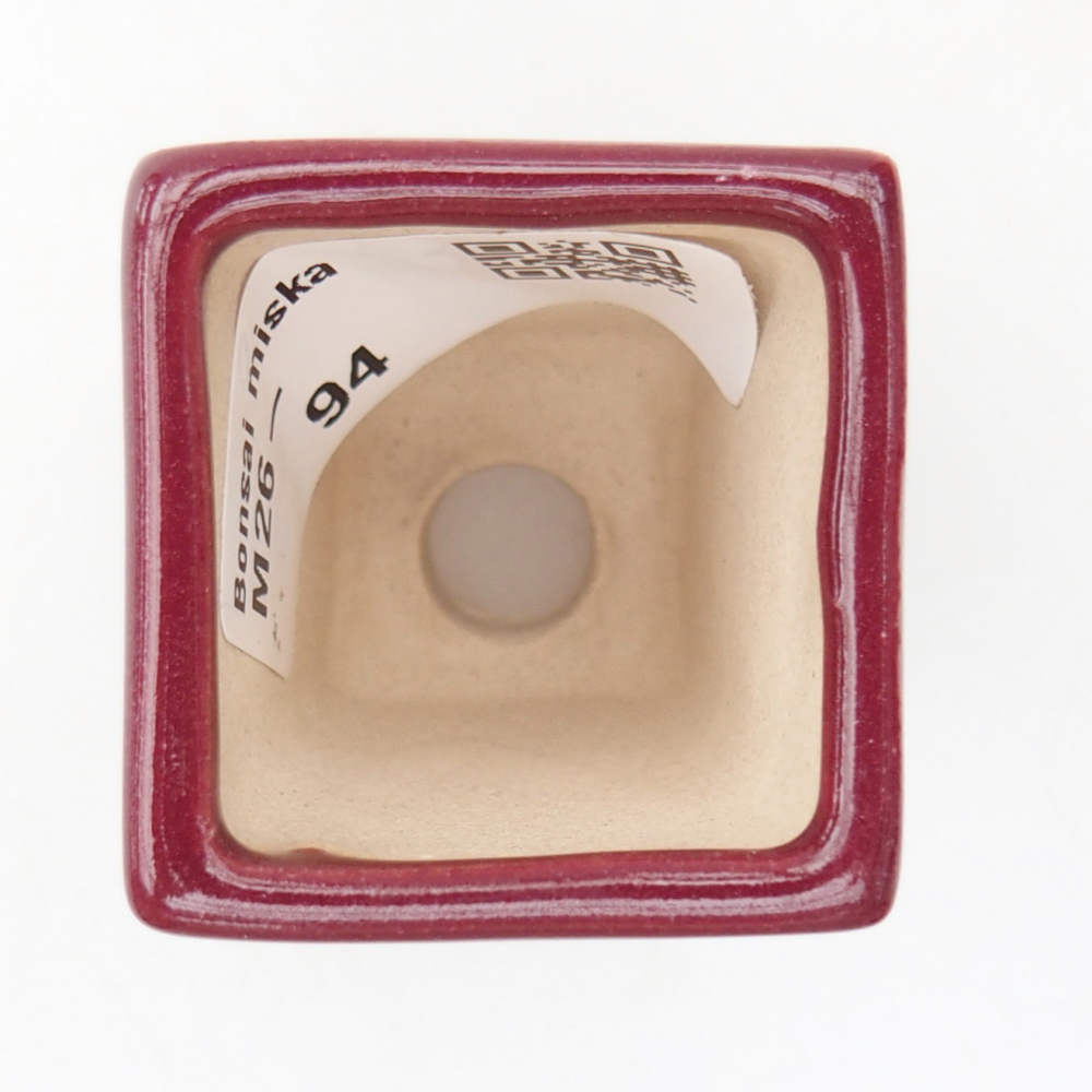 Mini-Bonsaischale 3,5 x 3,5 x 5 cm, Farbe burgunderrot