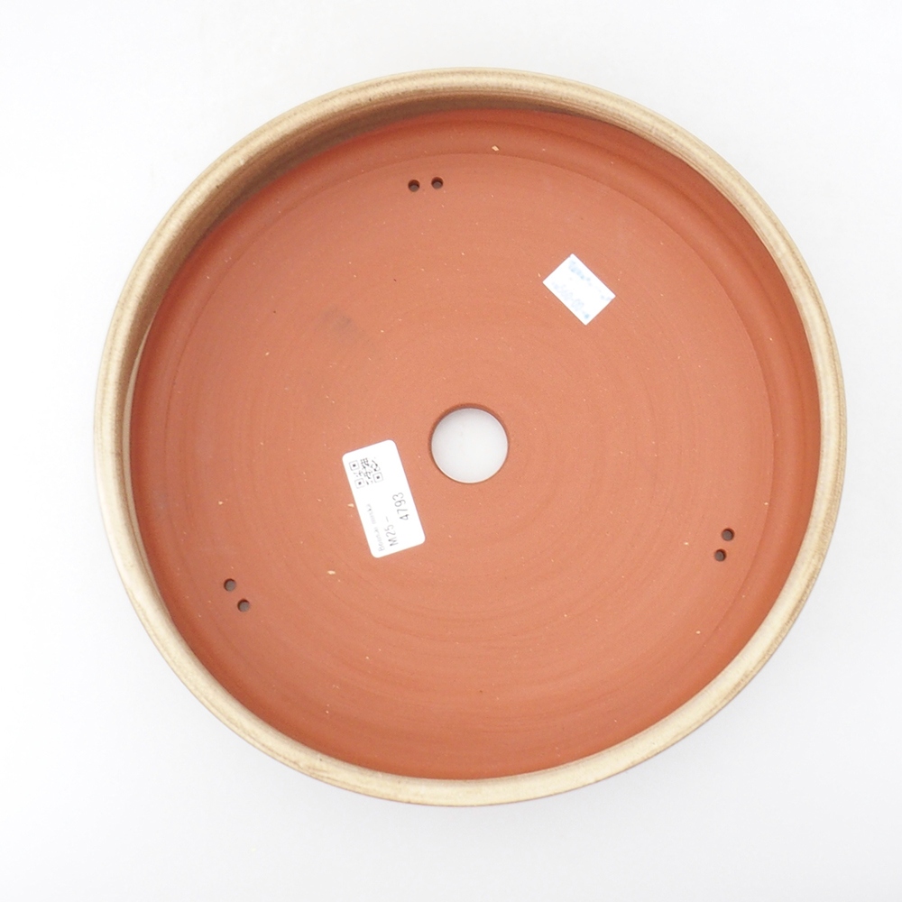 Keramik-Bonsaischale 25 x 25 x 6 cm, Farbe Beige