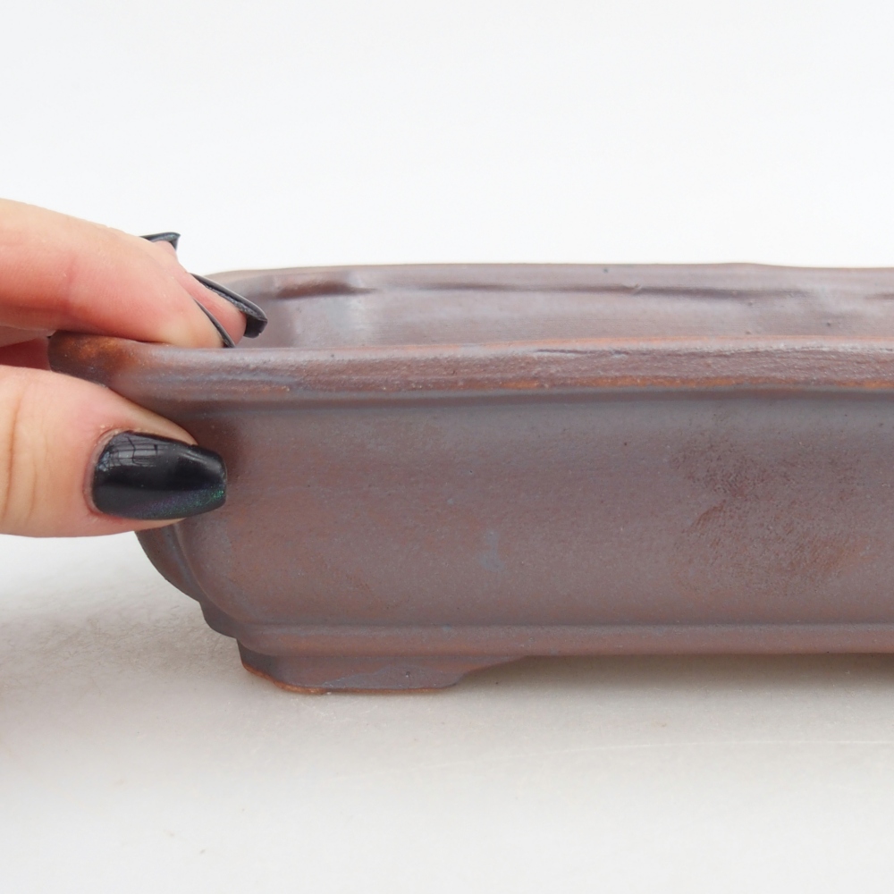 Bonsaischale aus Keramik 18 x 13,5 x 5 cm, metallfarben