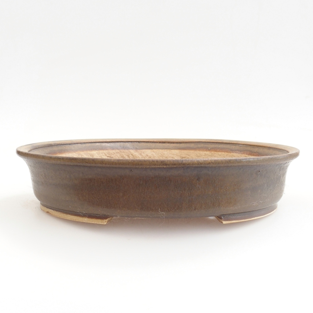 Bonsaischale aus Keramik 25,5 x 23 x 5,5 cm, braun