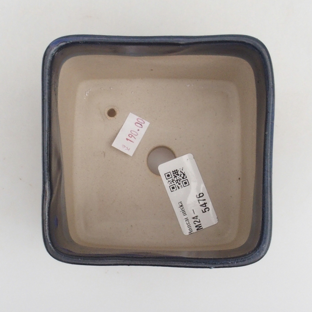 Keramik-Bonsaischale 10 x 10 x 8 cm, Farbe blau