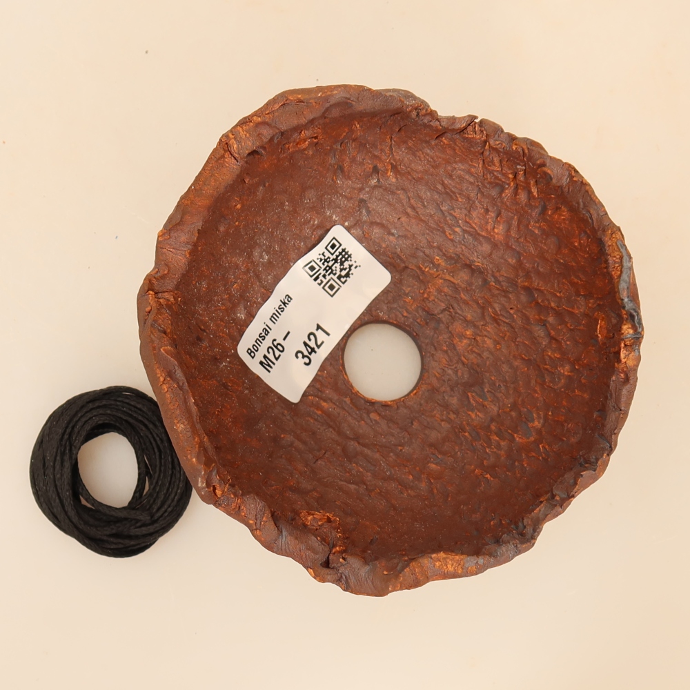Keramikschale für Kokedama, 10 x 10 x 6,5 cm, Farbe: braun