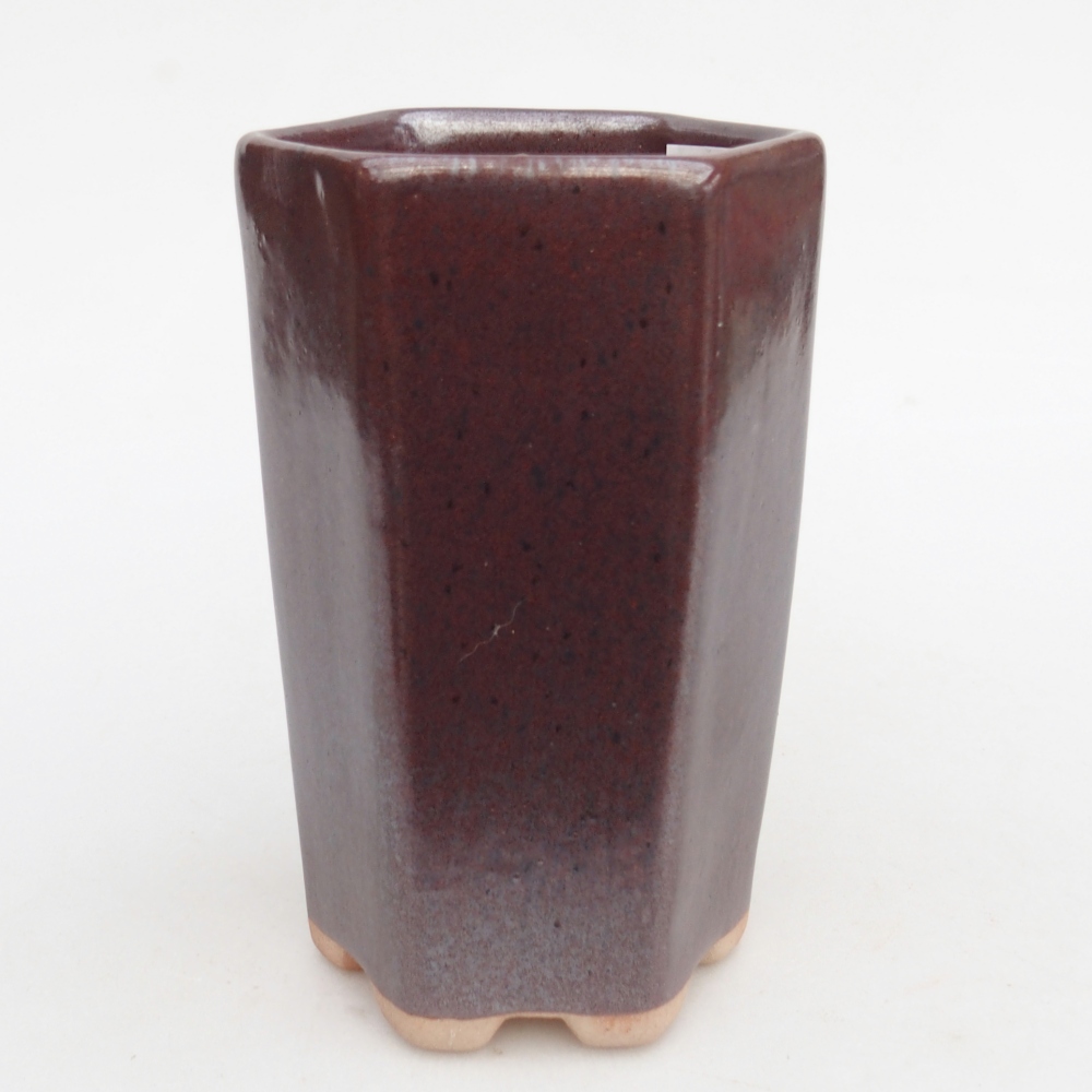 Bonsaischale aus Keramik 10 x 8,5 x 14,5 cm, bordeauxrot