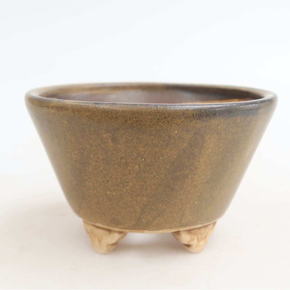 Keramik-Bonsai-Schale, 8,5 × 8,5 × 5 cm, Farbe: braun