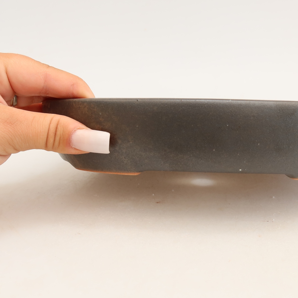 Keramik-Bonsai-Schale 22 x 17 x 4 cm, Farbe: Grau