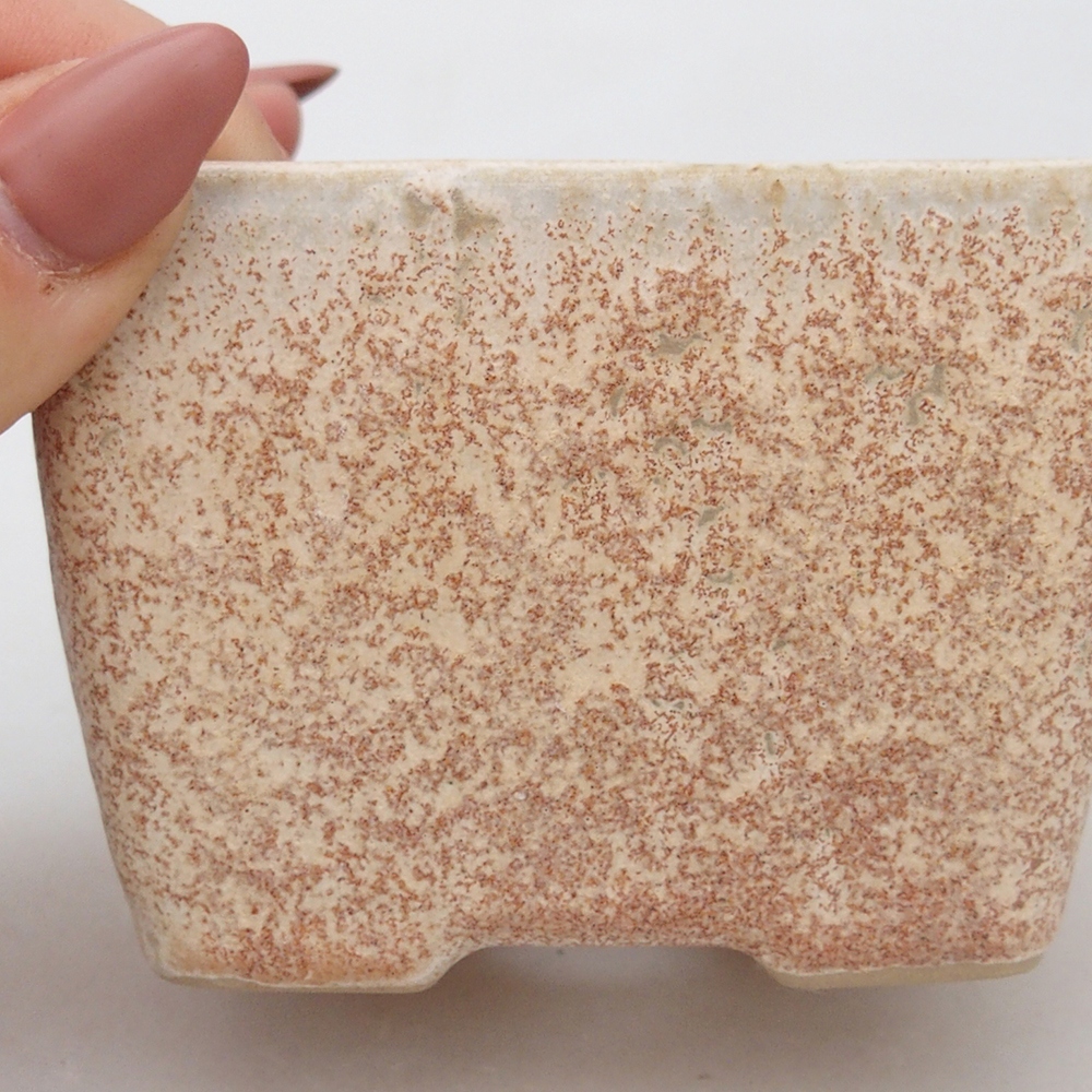 Bonsaischale aus Keramik 8,5 x 8,5 x 6 cm, Farbe beige