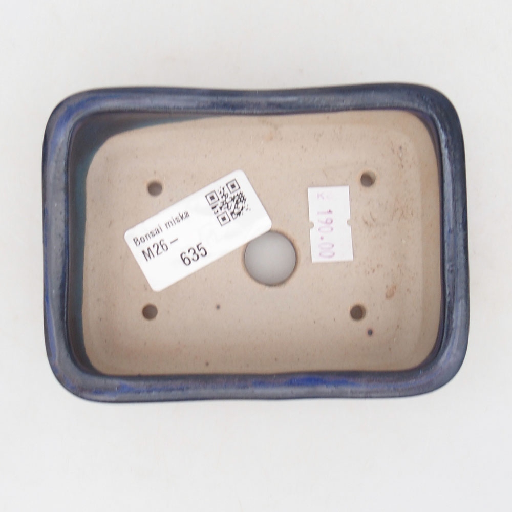 Bonsaischale aus Keramik 11,5 x 8,5 x 3 cm, Farbe blau