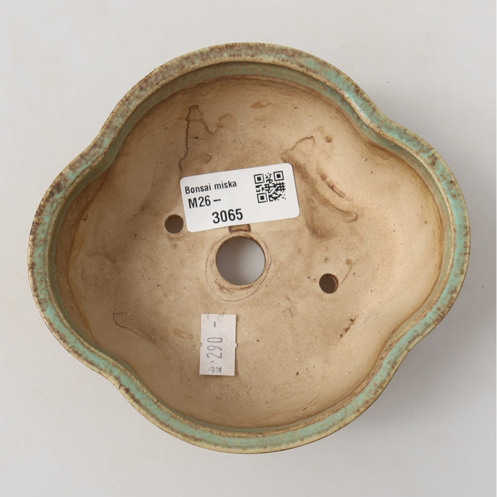 Keramik-Bonsai-Schale 13,5 x 12,5 x 5 cm, Farbe: grün