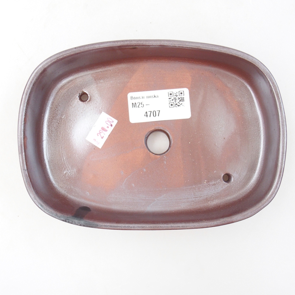 Keramik-Bonsaischale 16 x 11 x 3,5 cm, Farbe braun