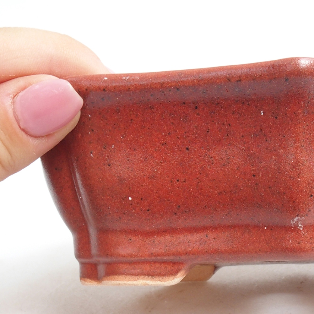 Keramik-Bonsaischale 15,5 x 11,5 x 4,5 cm, Farbe Rosa