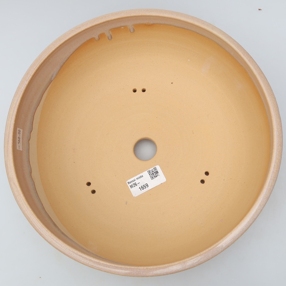 Keramik-Bonsai-Schale, 26,5 x 26,5 x 8 cm, Farbe: Beige