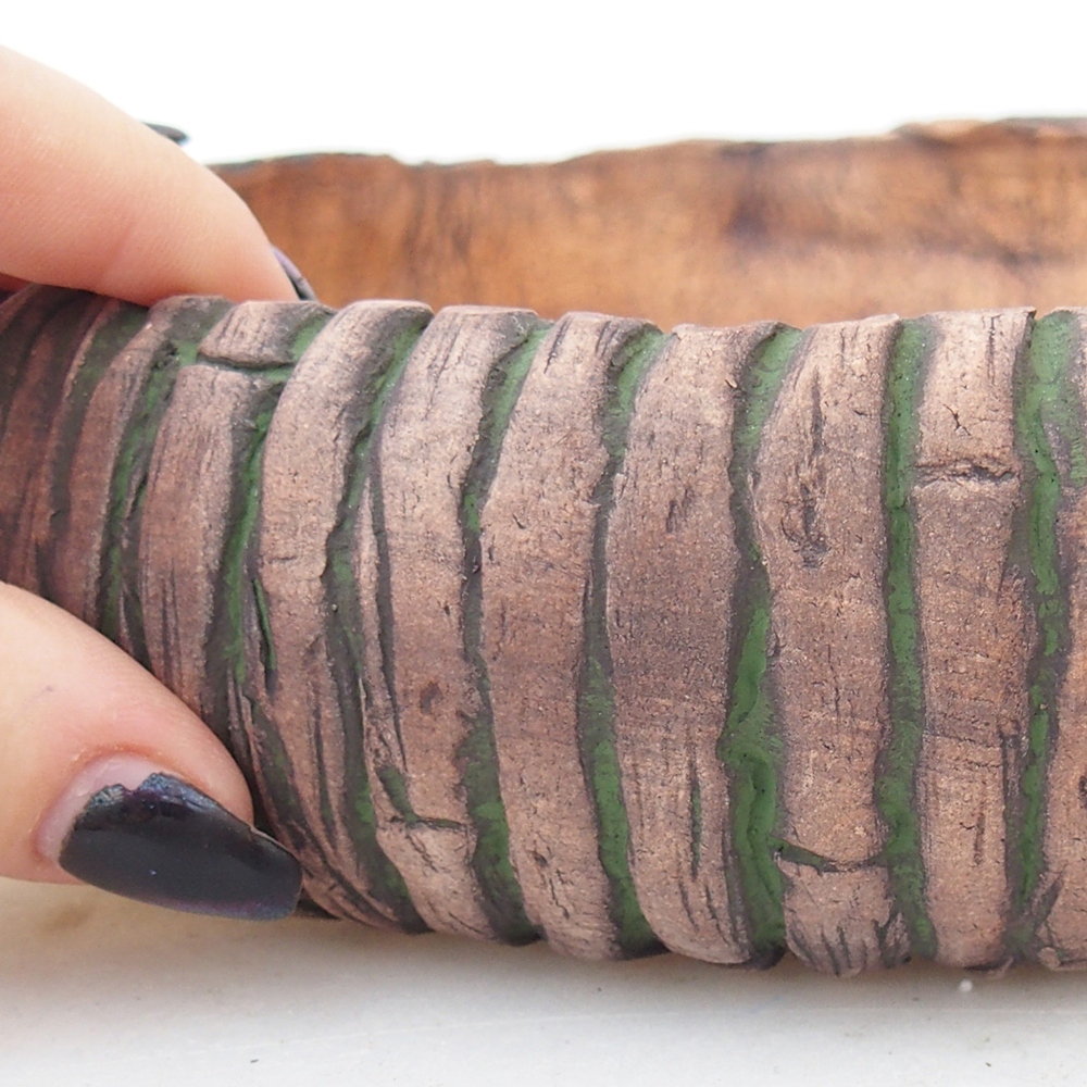 Bonsaischale aus Keramik 20 x 20 x 5 cm, grün