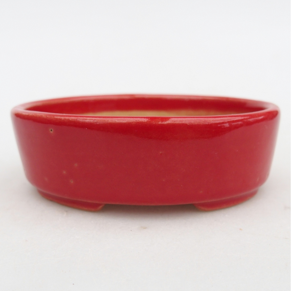Bonsaischale aus Keramik 9,5 x 8 x 3 cm, Farbe rot