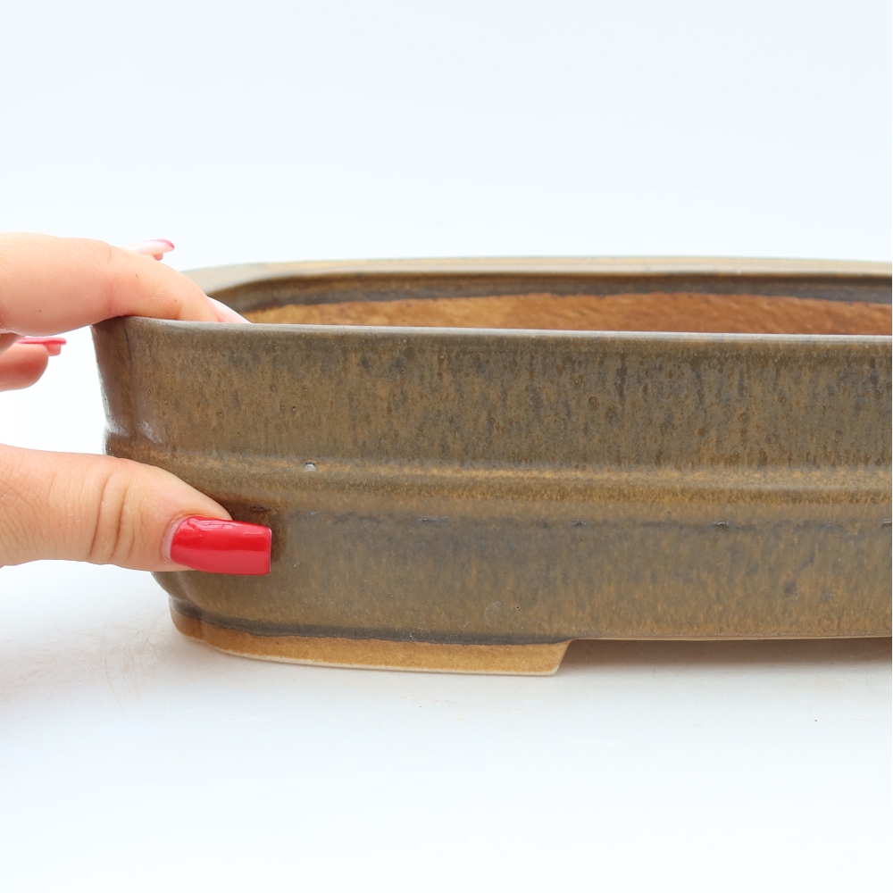 Keramik-Bonsai-Schale 29,5 x 24,5 x 7 cm, Farbe: braun