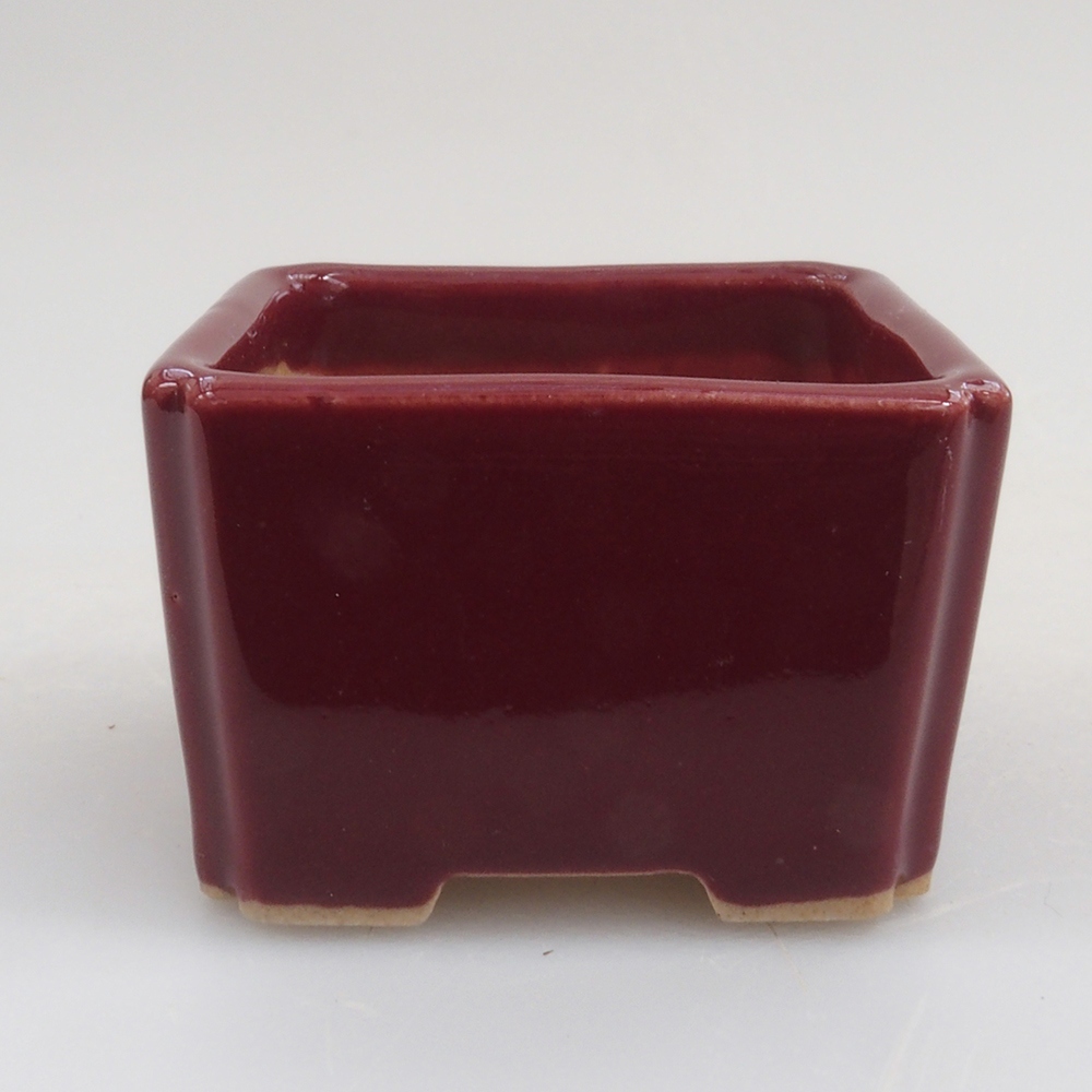 Mini-Bonsaischale 4,5 x 4,5 x 3 cm, Farbe Burgunder