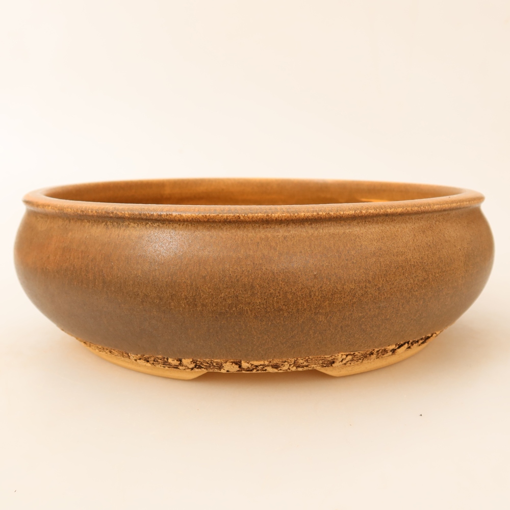 Keramik-Bonsai-Schale, 24 x 24 x 7,5 cm, Farbe: braun
