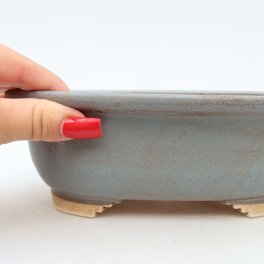 Keramik-Bonsai-Schale 20 x 16,5 x 7 cm, Farbe: Blau