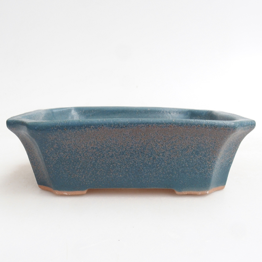 Keramik-Bonsaischale 13 x 10,5 x 4 cm, Farbe blau