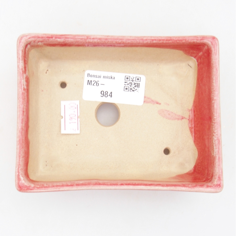 Bonsaischale aus Keramik 11,5 x 9 x 3,5 cm, Farbe rot