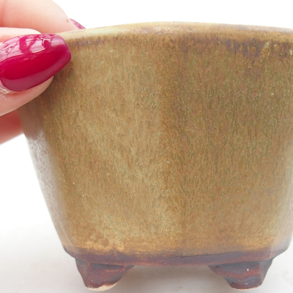Bonsaischale aus Keramik 8,5 x 8,5 x 6 cm, Farbe Grün
