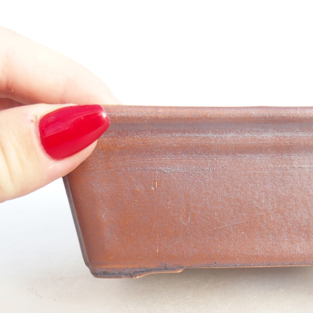 Bonsaischale aus Keramik 11,5 x 8,5 x 4,5 cm, metallfarben