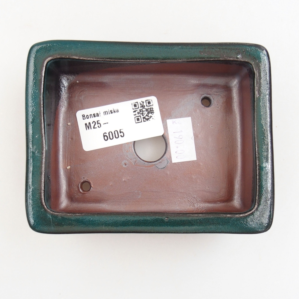 Keramik-Bonsaischale 10,5 x 8,5 x 3,5 cm, Farbe Grün
