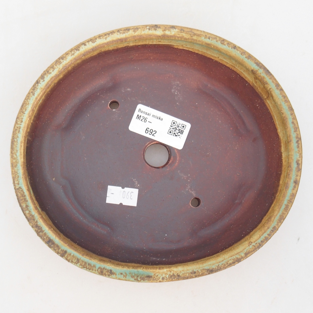 Bonsaischale aus Keramik 18,5 x 16,5 x 4,5 cm, grün