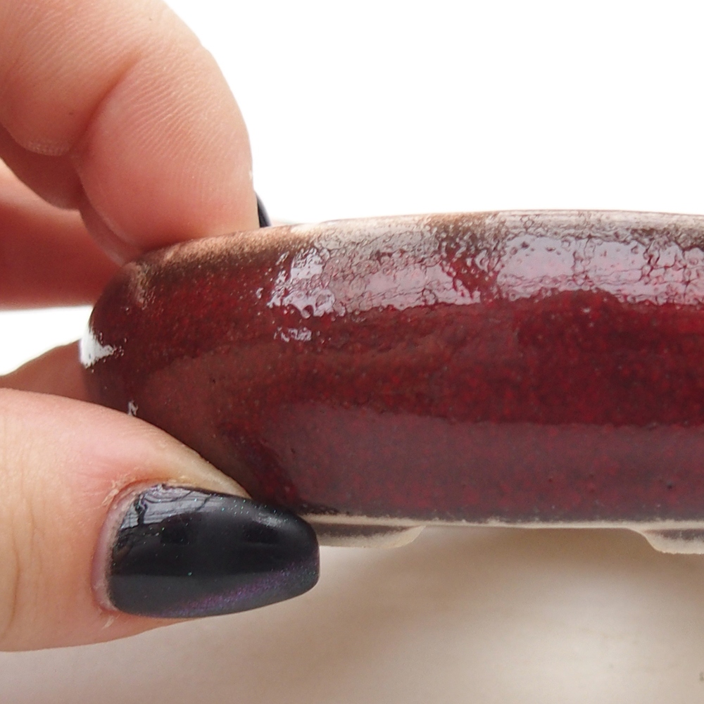 Mini-Bonsaischale 9 x 9 x 2,5 cm, Farbe rot